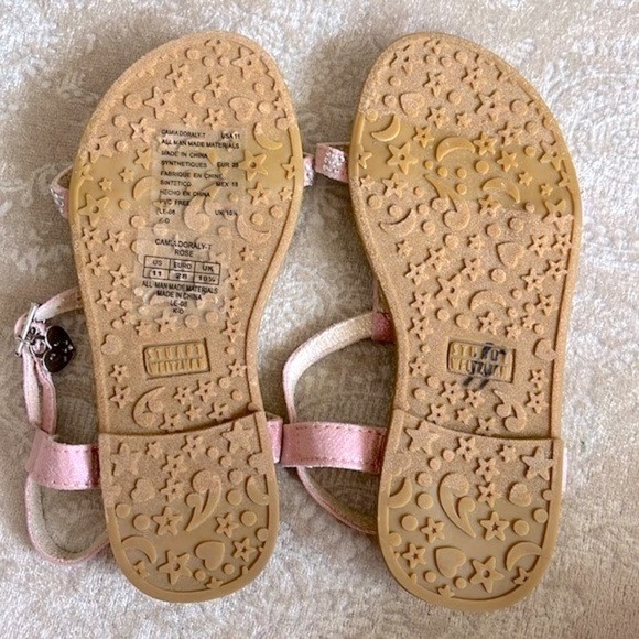 Brand New Stuart Weitzman Rose Pink Ankle Strap Padded Girls Sandals Beaded Gems - Picture 3 of 15